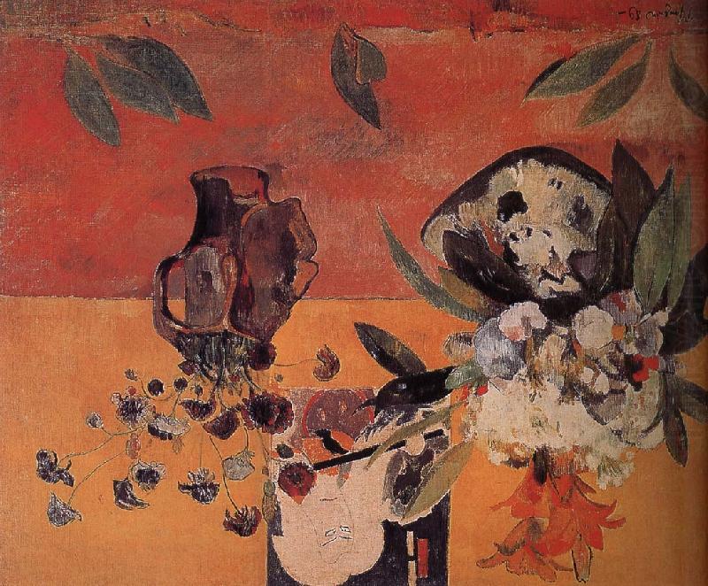 Paul Gauguin There Ukiyoe flower background china oil painting image